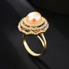 Anillo Abierto Bañado en Oro Real Moda Femenina Personalidad Anillo Dedo Índice Tendencia Coreana Simple Celebridad de Internet Anillo de Perla de Agua Dulce