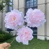 Flor artificial de peonía de tela no tejida de 3 cabezas, flor falsa para boda y decoración del hogar, venta al por mayor