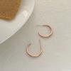 Pendientes sencillos de metal aguja de plata s925 pendientes de oro rosa estilo europeo y americano diseño geométrico pendientes de metal pendientes
