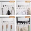 Colgador sin costuras para puerta para uso doméstico, no requiere taladro, estante de almacenamiento para montaje en pared para puerta de dormitorio, perchero creativo multi-gancho para colgar ropa