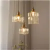 Candelabro de Latón y Vidrio Japonés Retro Lámpara Moderna Minimalista para Comedor Sala de Estar Lámpara de Noche de Lujo Nórdico para Dormitorio