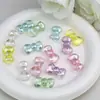 Cuentas Acrílicas Transparentes Electroplateadas con Forma de Arco Plateado Luna Fría Dingyixing con Agujero Pasante Accesorios para Pulseras y Joyería DIY