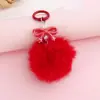 Nueva Versión Coreana Colgante Creativo de Bola de Pelo DIY Bola de Pelo de Imitación de Visón Cadena para Teléfono Móvil Bolso Colgante Llavero de Llavero con Cuentas de Lazo