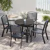 Mesa y Sillas de Madera y Plástico para Patio Exterior Combinación de Mesa y Sillas para Cafetería de Ocio Mesa y Sillas de Comedor de Ocio para Balcón al Aire Libre Jardín