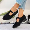 Sapatos Mary Jane de Tira em T com Salto Plataforma em Camurça Coleção Primavera/Verão 2025 Multicor Confortáveis com Solado Macio Sapatos Femininos para Mães que Trabalham