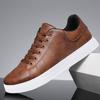 Tênis Cross-border Masculino Verão 2025 Novos Sapatos Masculinos Sapatos Casuais All-match da Moda Sapatos Masculinos de Couro Preto Sapatos da Moda Plus Size