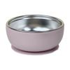 Producto Nuevo Transfronterizo Tazón Redondo de Silicona y Acero Inoxidable para Niños con Ventosa Antiescaldado y Anticaídas Vajilla de Silicona para Bebés de Grado Alimenticio