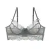 Lingerie sexy estilo francês europeu e americano para mulheres, sutiã de renda fino de verão, minimiza seios grandes, previne flacidez e suporta os seios laterais