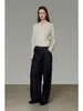 Suéter de punto de manga larga estilo francés UNSPOKE para mujer, jersey de cuello en V, elegante y sofisticado, diseño único, top estilizado