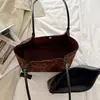 Bolso Tote de Gamuza Cruzada Gran Capacidad Estampado de Leopardo Retro Bolso de Hombro Moda Bolso de Mano para Viajes al Trabajo Venta al por Mayor de Fábrica para Mujer
