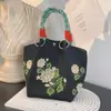 Bolsa de Mão Tricotada Estilo Novo Japonês e Coreano Portátil Trabalho Passeio Grande Capacidade Tote Pequena Bolsa Quadrada