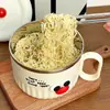 Tazón de Acero Inoxidable para Fideos Instantáneos con un Diseño Elegante, Tapa y Asa, Adecuado para el Trabajo, Dormitorio y Estudiantes, Tazón de Almuerzo de Gran Capacidad