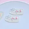 Pajarita Nueva de Cuadros Gato Acrílico Dibujos Animados Accesorios DIY Pasador Parche Materiales Hechos a Mano Semiacabados