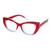 Gafas Retro de Moda con Incrustaciones de Diamantes para Hombres y Mujeres Celebridades de Internet con la Misma Forma Cóncava Gafas Planas Anti-Luz Azul 131 H2376