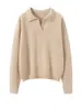 Suéter de Punto Consinee 100% Cachemira Pura con Cuello Polo para Mujer, Suave y Amigable con la Piel, Estilo Versátil para Capas, Suéter Interior