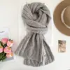 Bufanda retro de punto trenzado estilo coreano para mujer, hilo suave y grueso, simple y versátil, cálida para otoño e invierno