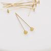 Bracelete de brincos T-pin com estrela de cinco pontas em forma de coração, banhado a ouro 14K sobre cobre, com contas, grampo de cabelo, acessórios de joias DIY feitos à mão