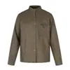 Yidao Vintage Otoño 2026 Nueva Colección: Camisa de Lino con Cuello Mao de Manga Larga para Hombre, Estilo Old Money, Corte Relajado, Camisa de Nuevo Estilo Chino