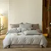 Juego de Ropa de Cama Jacquard Lavado de Alta Gama de 60 Hilos, Cuatro Piezas, Sábana Bajera de Algodón Puro, Funda de Edredón, Juego de Cama de Tres Piezas, Estilo para Todas las Estaciones