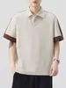 Roupas Masculinas Fengshe / Verão 2026 Nova Camisa Polo Masculina Gola Padre Manga Curta Fina Tendência Marca Camisa Polo de Cinco Mangas
