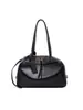 Bolsa de Ombro de Couro Bovino de Primeira Camada com Porta-Axila Feminina para o Dia a Dia, Bolsa de Ombro de Alto Padrão, Bolsa Bowling Boston de Couro Genuíno de Grande Capacidade