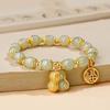 Coleção de Pulseiras, Pulseira de Camada Dupla com Contas de Flor Fantasma da Montanha Estilo Chinês Novo, Pulseira Retro Estilo Nacional Feminino, Pulseira Versátil Personalizada