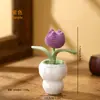 Productos florales hechos a mano, jarrón de calabaza tulipán, flores artificiales, adornos de decoración para el hogar, regalos creativos, flores de hilo tejido