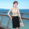 Camisola Interior de Mujer 2025 Verano Nuevo Ropa de Negocios Camiseta Básica Negra Slim Cuello en V Top de Tirantes