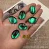 Acessórios para Joias DIY Coloridos Acrílico 18X25Mm Oval Brilhante Olho de Gato Fundo Plano Pedra Preciosa Diamante Patch Artesanal