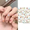 Adesivos de Unha Hello Kitty Estilo Havaiano Desenho Animado Couro Preto Concha do Mar Adesivos de Unha DIY