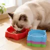 Tazón para Mascotas Tazón de Dibujos Animados para Perro Cara de Gato Plástico Ecológico Alfombrilla Antideslizante Tazón para Gato Productos para Mascotas Fábrica Venta al por Mayor