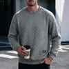 Talla Europea Otoño e Invierno Nuevo Comercio Exterior Ajustado Cuello Redondo Manga Larga Cuadros Cuadrados Personalizado Estilo Europeo y Americano Camisa Básica Casual para Hombre
