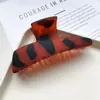 Pinza para el pelo grande con estampado de leopardo transfronterizo para mujer, pasador exquisito de alta gama para recogidos, pinza de tiburón recta