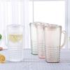 Chaleira de água fria transparente transparente de plástico simples de grande capacidade chaleira de água fria doméstica para chá e suco jarro geladeira copo de beber conjunto
