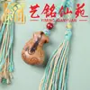 Colgante de borla de bolsa de la fortuna tallada en madera de azufaifo, llavero colgante de madera creativo Yiming Xianyuan, accesorio decorativo para parejas