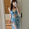 Nuevo Traje de Baño Bikini para Mujer, Top de Tubo Retro Mariposa, Falda Larga de Verano, Deseo Puro, Cintura Ajustada, Set de Tres Piezas Dividido Adelgazante