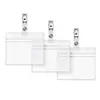 Amazon Soporte de Tarjeta Transparente Impermeable de PVC Clip de Doble Agujero Soporte de Identificación Soporte de Insignia Soporte de Tarjeta Horizontal de Plástico Insignia