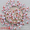 Calcomanía de Corazón de Melocotón Cuentas de Cerámica con Perlas Cuentas de Cerámica Estilo Chino Accesorios Hechos a Mano para DIY Pulsera Accesorios para Collar Material