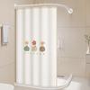 Juego de cortina divisoria para baño, inodoro, ducha curva, impermeable, separación húmeda y seca, con succión magnética, cortina de ducha no perforada, varilla en forma de L