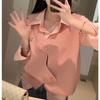 Chaleco de punto rosa, camisa de dos piezas, ropa de mujer, suéter superpuesto, chaleco de diseño de primavera, chaleco Sense Niche