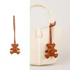 Novo Lenço de Seda de Moda de Luxo Borla de Couro Pingente de Coração Ornamento Tecido para Bolsa Chaveiro de Carro