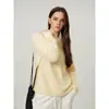 Hongmi Apparel/[Luz Suave da Montanha de Neve] Suéter de Peça Única Sem Costura de Caxemira Penteada de Alto Peso 100 para Mulheres