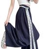 Verano 2026 Nuevo Estilo Estilo Perezoso Delgados de Cintura Alta Sueltos con Caída Pantalones Largos Casuales con Cinta de Encaje de Pierna Ancha para Mujer