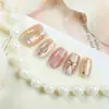 30 Piezas de Arte para Uñas Portátil Cielo Estrellado Rosa Ojo de Gato Deslumbrante Transfronterizo, Colección de Uñas Postizas Removibles