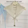 Bufanda Triangular Calada Pañuelo para la Cabeza Bufanda de Punto Multifuncional para Superponer Chal Corbata con Cuentas Corbata de Cuello Decoración de Cintura Cubre Trasero Mujer