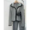Suéter Cárdigan de Punto con Cuello Solapa de Color Degradado Retro Americano Único y Elegante para Mujer Otoño/Invierno 2026