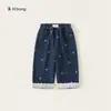 Pantalones Vaqueros de Primavera y Otoño para Niñas Bangxuan, Pantalones Elegantes de Encaje para Niños, Pantalones para Niños Pequeños con Lazo, Ropa Infantil de Huzhou Zhili