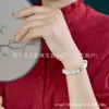 Pulseira Tianshan Verde Super Valor Simples Refinada Série Inclusão Flor de Jade Hetian Contas Circulares de Jadeite para Homens e Mulheres Usarem Retrô Elegante