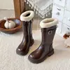 Botas para Niños Niños 2026 Otoño Nuevas Botas de Moda con Suela Gruesa Calientes con Felpa Botas de Caña Alta Engrosadas Versátiles Botas de Algodón