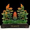 Ssangyong Jubao Artesanías de Resina Adornos de Dragón del Zodíaco Decoración de Dragón Verde Jade Imitación Dragón Chino Apertura de la Suerte